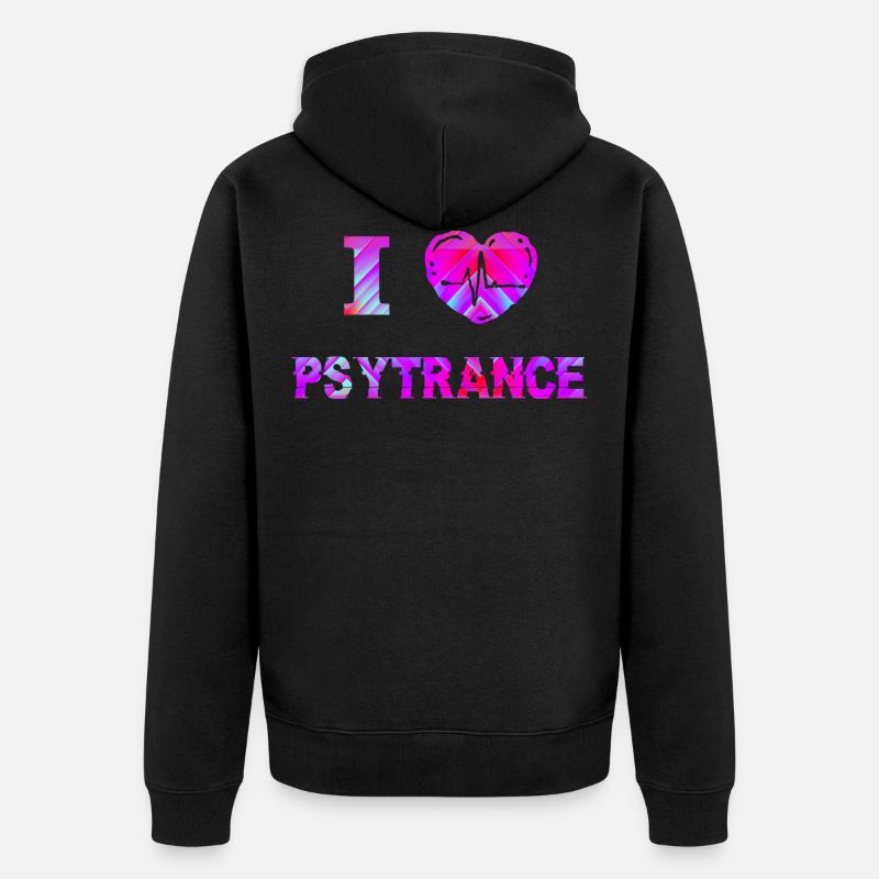 Psytrance Goa Trance - Unisex Premium Bio Zip Hoodie - Schwarz