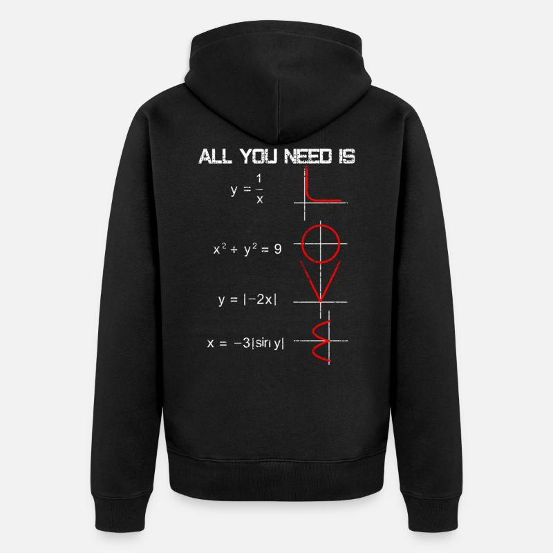 Amour de math - Veste à capuche bio Premium Unisexe - noir