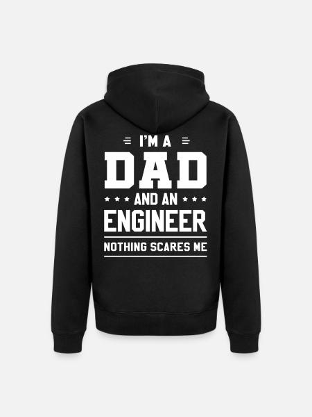 Father engineer - Unisex Premium Organic Zip Hoodie - black