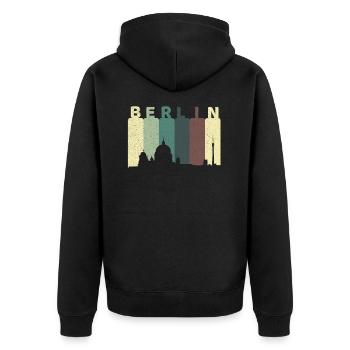 Skyline de Berlin - Veste à capuche bio Premium Unisexe - noir - Dos - Nico (187cm)