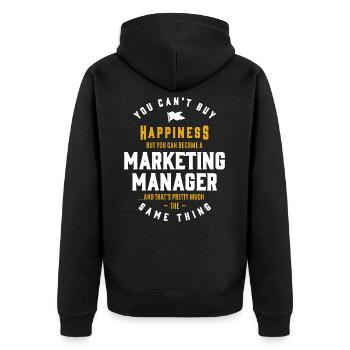 Gift for Marketing Manager - Veste à capuche bio Premium Unisexe - noir - Dos - Nico (187cm)