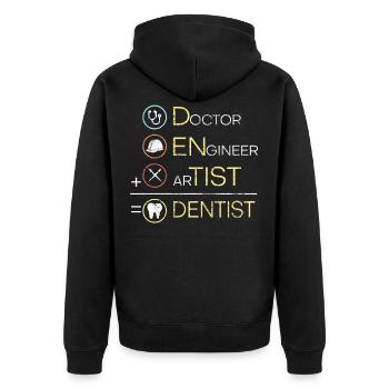 Dentiste chemise drôle - Veste à capuche bio Premium Unisexe - noir - Dos - Nico (187cm)