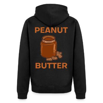 Peanut Butter - Unisex Premium Bio Zip Hoodie - Schwarz - Hinten - Nico (187cm)