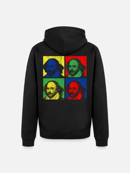 POP ART SHAKESPEARE - Unisex Premium Bio Zip Hoodie - Schwarz