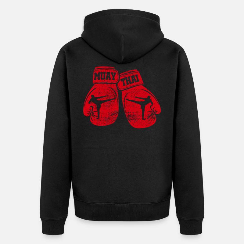 Gants de boxe MUAY THAI - Veste à capuche bio Premium Unisexe - noir