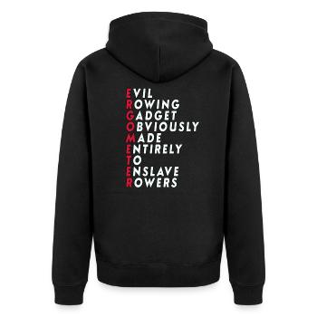 Funny Rowing - Ergometer Quote - Unisex Premium Organic Zip Hoodie - black - Back - Nico (187cm)