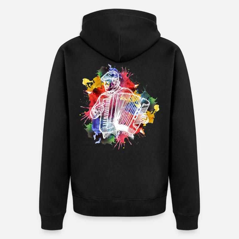 accordéon - Veste à capuche bio Premium Unisexe - noir