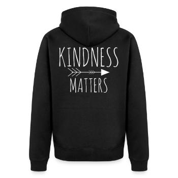 KINDNESS CHEMISE - Veste à capuche bio Premium Unisexe - noir - Dos - Nico (187cm)