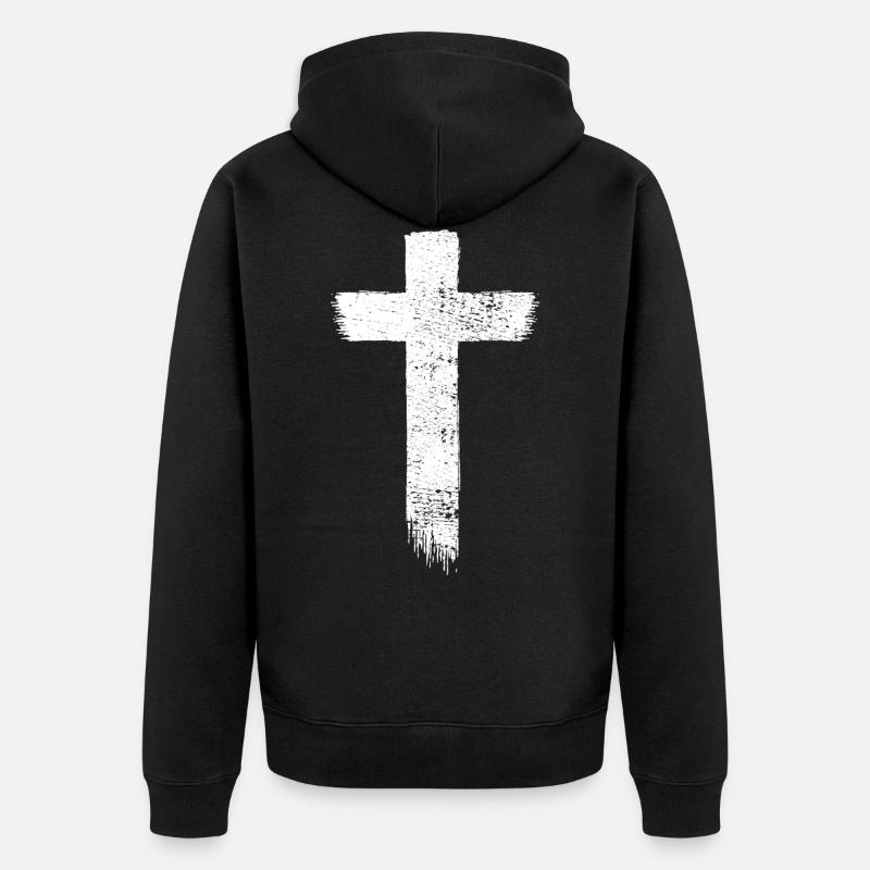 crucifix - Veste à capuche bio Premium Unisexe - noir