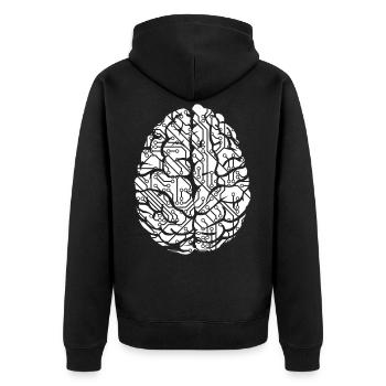 Platine Verbindungen Programmierer Informatik Baum - Unisex Premium Bio Zip Hoodie - Schwarz - Hinten - Nico (187cm)