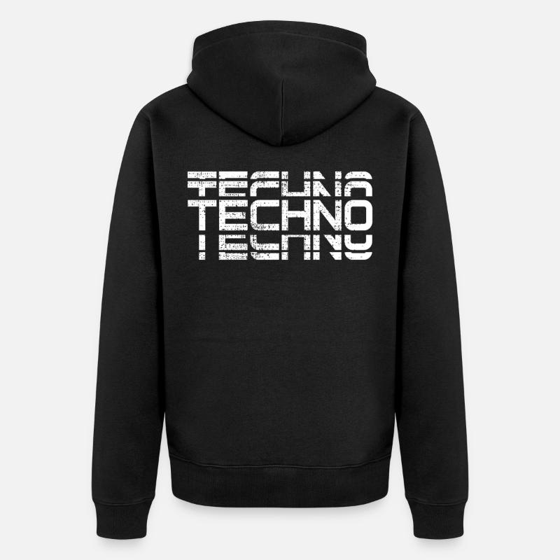 Techno design - Veste à capuche bio Premium Unisexe - noir