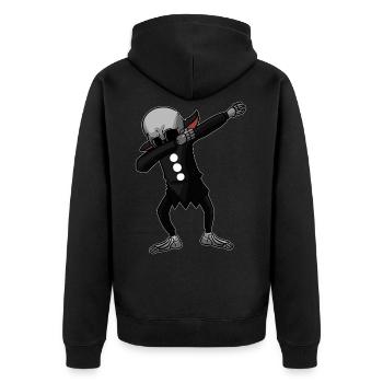 Halloween Dabbing Skeleton - Unisex Premium Organic Zip Hoodie - black - Back - Nico (187cm)