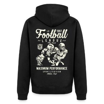 American Football League - Unisex Premium Bio Zip Hoodie - Schwarz - Hinten - Nico (187cm)
