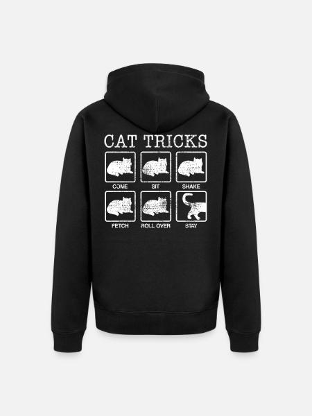 Katzen Kunststuecke - Unisex Premium Bio Zip Hoodie - Schwarz