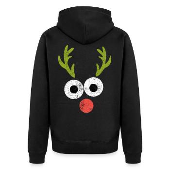 Rennes Rudolph avec le nez rouge - Veste à capuche bio Premium Unisexe - noir - Dos - Nico (187cm)