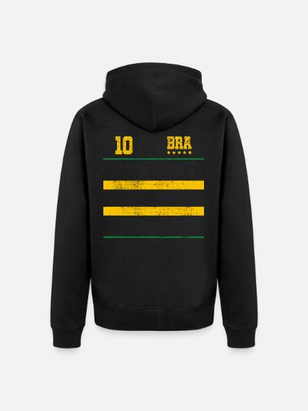 Retro Fussball Brasilien Trikot - Ekologisk premiumluvjack unisex - svart