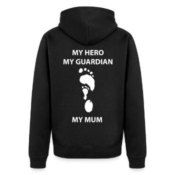 Mon héroïne mère protectrice - Veste à capuche bio Premium Unisexe - noir - Dos - Nico (187cm)