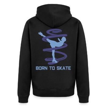 Eiskunstlauf Schlittschuhe Figur - Unisex Premium Bio Zip Hoodie - Schwarz - Hinten - Nico (187cm)