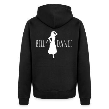 Bauchtanz Orientalisch Tanzschule - Unisex Premium Bio Zip Hoodie - Schwarz - Hinten - Nico (187cm)