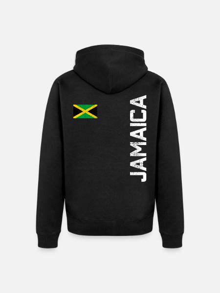 jamaica - Unisex Premium Organic Zip Hoodie - black