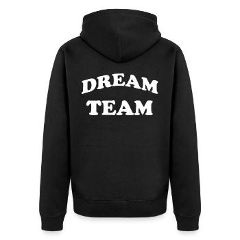 Dream Team - Unisex Premium Organic Zip Hoodie - black - Back - Nico (187cm)