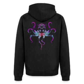 Psytrance Goa Trance Gift Festival psychédélique - Veste à capuche bio Premium Unisexe - noir - Dos - Nico (187cm)