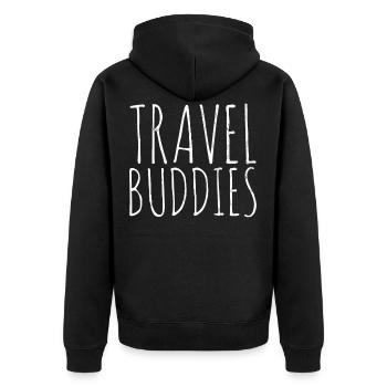 Voyage Vacances Amis - Veste à capuche bio Premium Unisexe - noir - Dos - Nico (187cm)