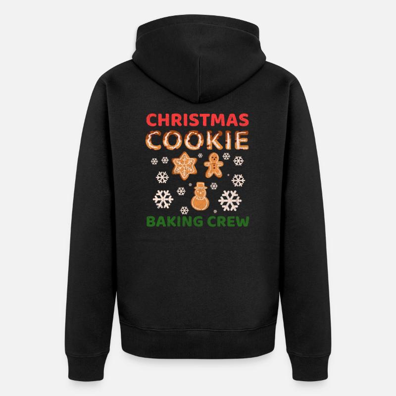 Gebaeck Plaetzchen Backen Weihnachten - Unisex Premium Bio Zip Hoodie - Schwarz