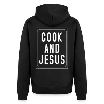 Cuisine amour Dieu Jésus - Veste à capuche bio Premium Unisexe - noir - Dos - Nico (187cm)