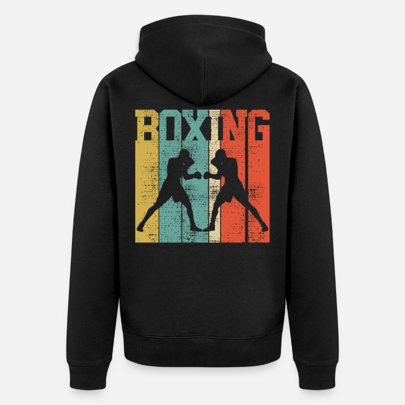 Boxe rétro - Veste à capuche bio Premium Unisexe - noir