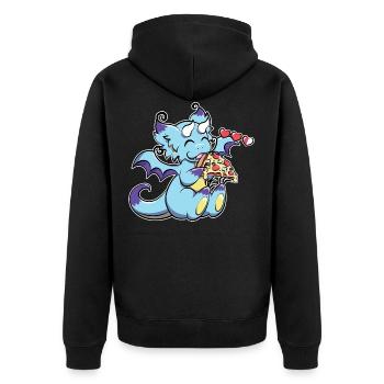 Blue Gaming Dragon - Pizza is Life - Veste à capuche bio Premium Unisexe - noir - Dos - Nico (187cm)