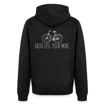 bicycle - Unisex Premium Organic Zip Hoodie - black - Back - Nico (187cm)