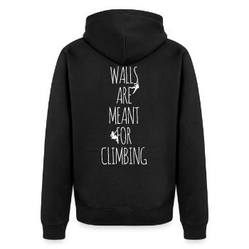 Klettern Spruch T Shirt - Unisex Premium Bio Zip Hoodie - Schwarz - Hinten - Nico (187cm)