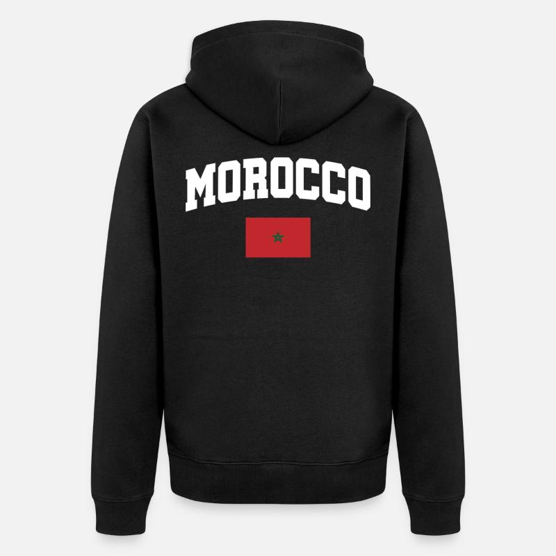 Drapeau marocain - Veste à capuche bio Premium Unisexe - noir