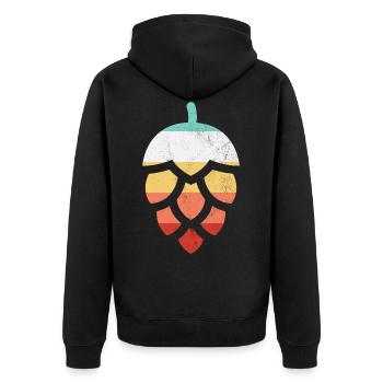 Houblon rétro - Veste à capuche bio Premium Unisexe - noir - Dos - Nico (187cm)
