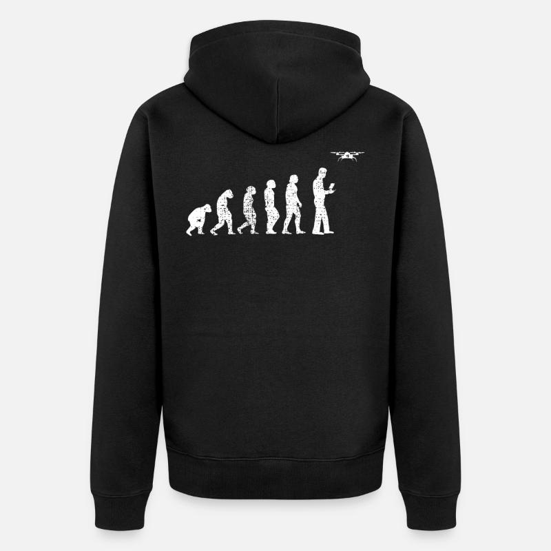 Drone Evolution - Unisex Premium Organic Zip Hoodie - black