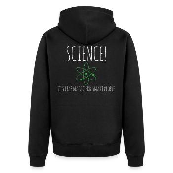 science - Unisex Premium Organic Zip Hoodie - black - Back - Nico (187cm)