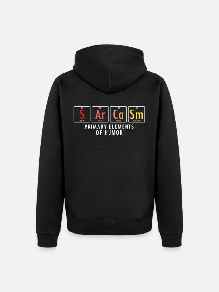 sarcasm - Unisex Premium Organic Zip Hoodie - black