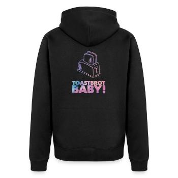 Toast Bread Baby Toast Toaster Bread - Unisex Premium Organic Zip Hoodie - black - Back - Nico (187cm)