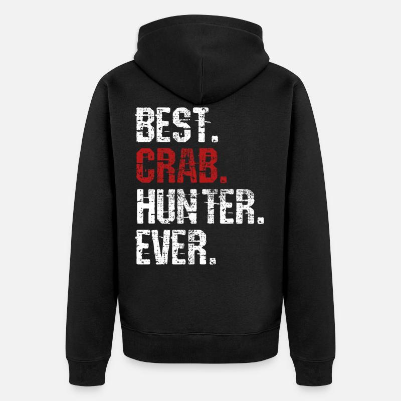 Krabben Jaeger - Unisex Premium Bio Zip Hoodie - Schwarz