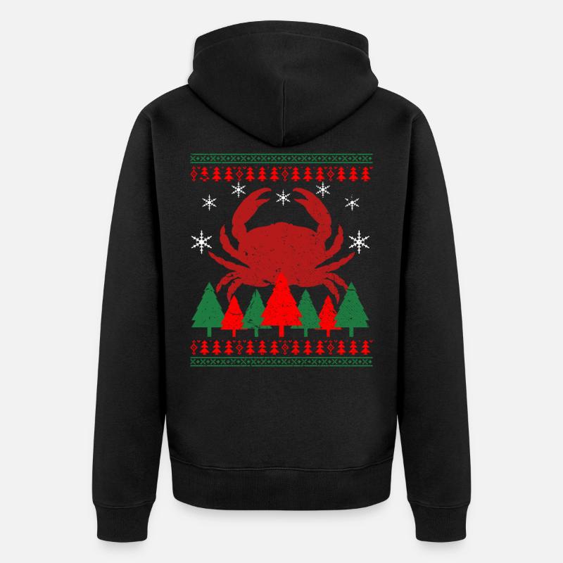 Noël au crabe - Veste à capuche bio Premium Unisexe - noir