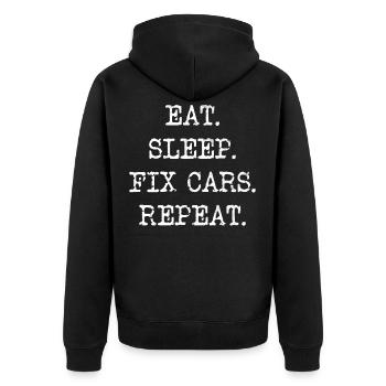car Mechanic - Unisex Premium Organic Zip Hoodie - black - Back - Nico (187cm)