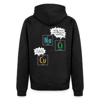 Blague chimie - Veste à capuche bio Premium Unisexe - noir - Dos - Nico (187cm)