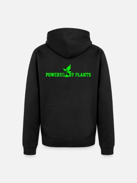 Powered by plants - Unisex Premium Organic Zip Hoodie - black