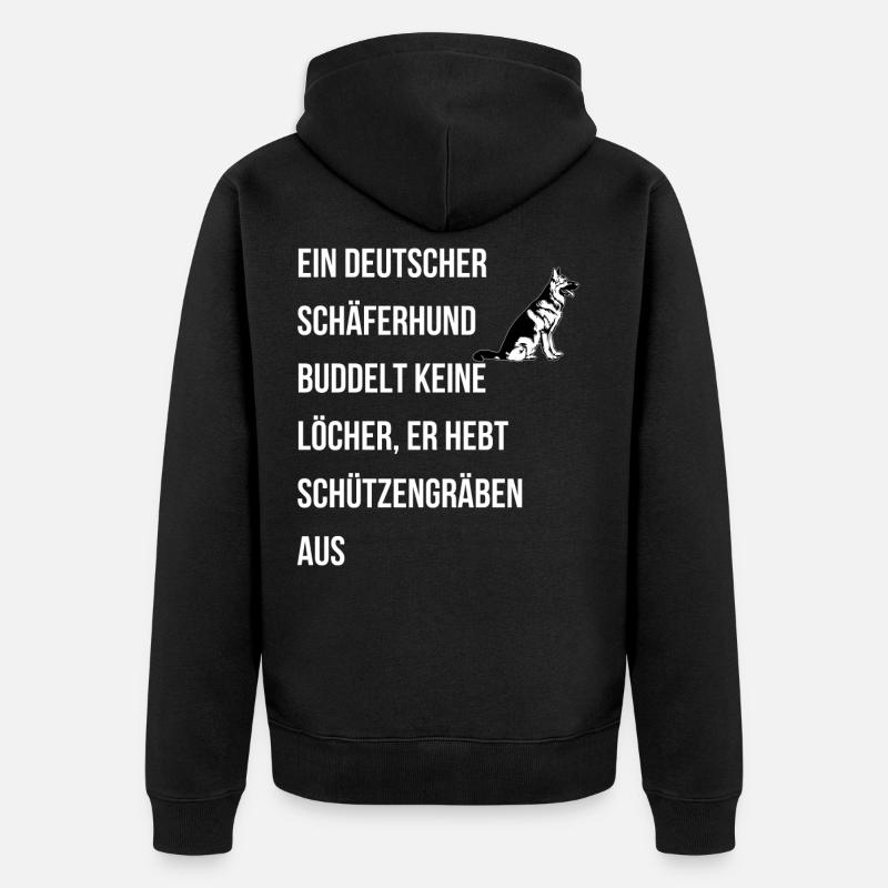 Ein deutscher Schaeferhund - Unisex Premium Bio Zip Hoodie - Schwarz