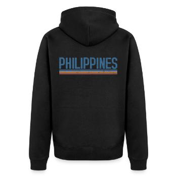 Philippines Design - Unisex Premium Organic Zip Hoodie - black - Back - Nico (187cm)