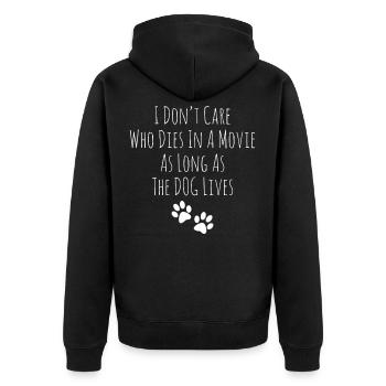Filme Hunde - Unisex Premium Bio Zip Hoodie - Schwarz - Hinten - Nico (187cm)