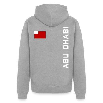 ABU DHABI SHIRT - Veste à capuche bio Premium Unisexe - gris chiné - Dos - Nico (187cm)
