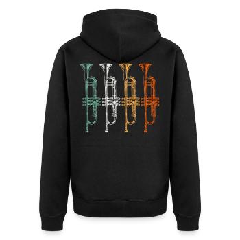 Trumpet - Unisex Premium Organic Zip Hoodie - black - Back - Nico (187cm)