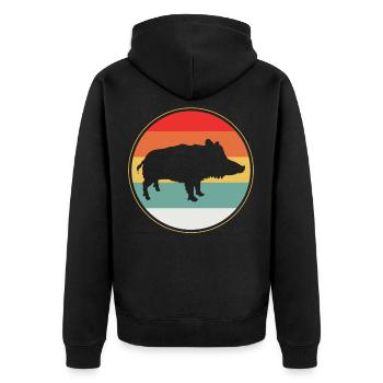 Sanglier - Veste à capuche bio Premium Unisexe - noir - Dos - Nico (187cm)